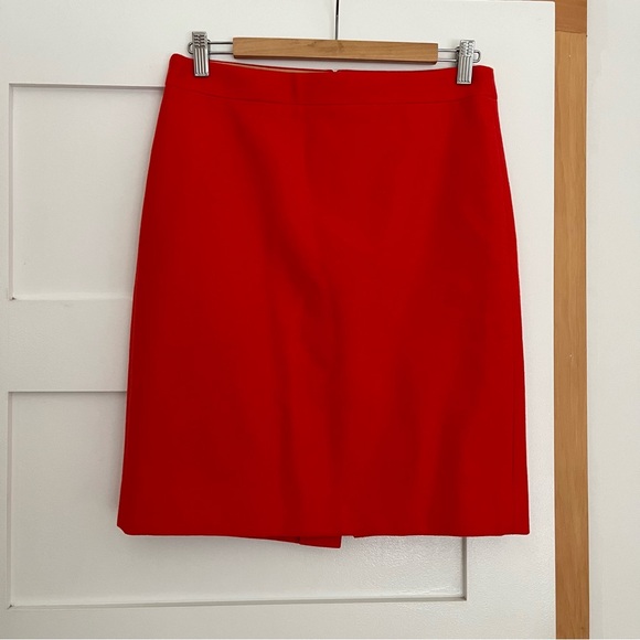 J. Crew the pencil skirt poppy red wool - Picture 3 of 4